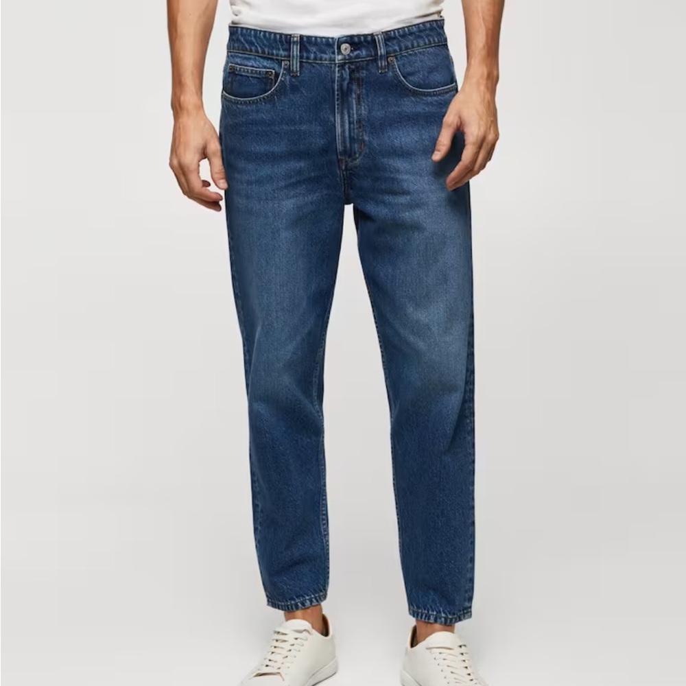 **SOLD** MANGO DARK WASHED TAPERED-FIT JEANS